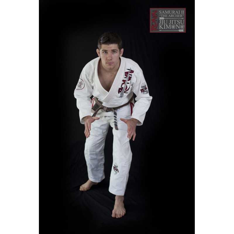 KIMONO JIU JITSU RONIN SAMURAI ARCHER BLANC
