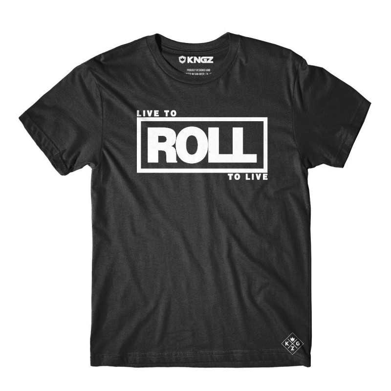 TEE SHIRT JIU JITSU KINGZ ROLL TO LIVE NOIR