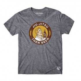 TEE SHIRT JIU JITSU THEN BEER GRIS