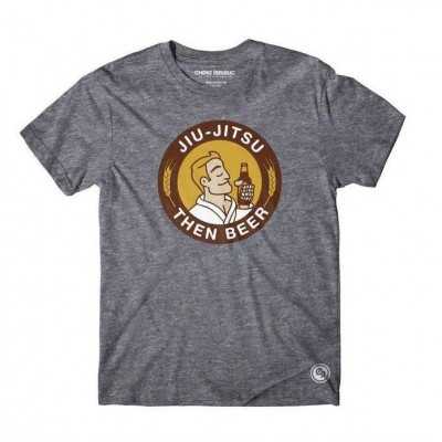 TEE SHIRT JIU JITSU THEN BEER GRIS